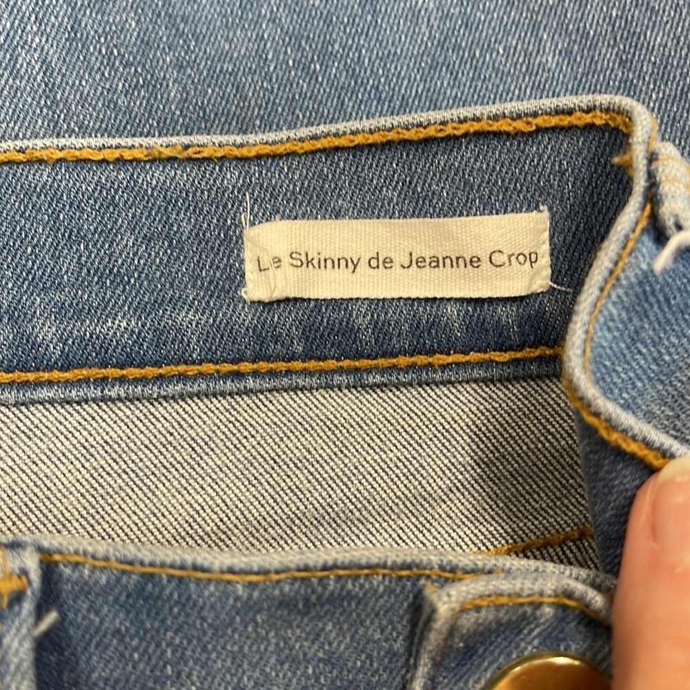 Frame Denim Distressed Le Skinny De Jeanne Crop Jeans In Stanwell Wash Size 25 - Picture 4 of 11